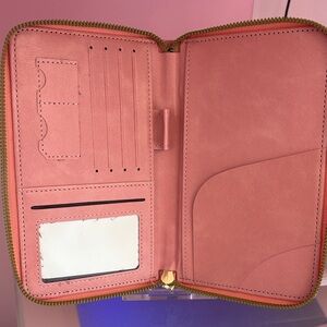 Pink Passport Holder with Embossed Design RDIF